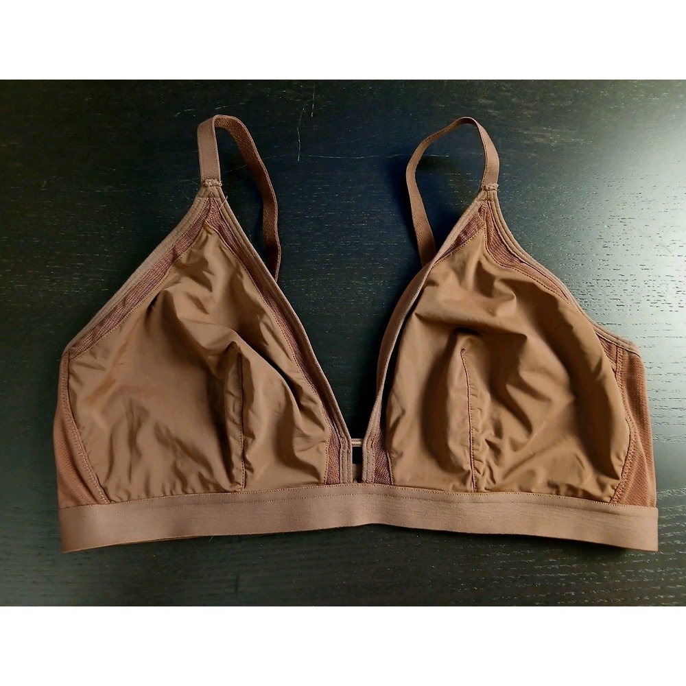 All You Lively Women's 3 Mesh Trim Wireles Bralette Rust Color #529C